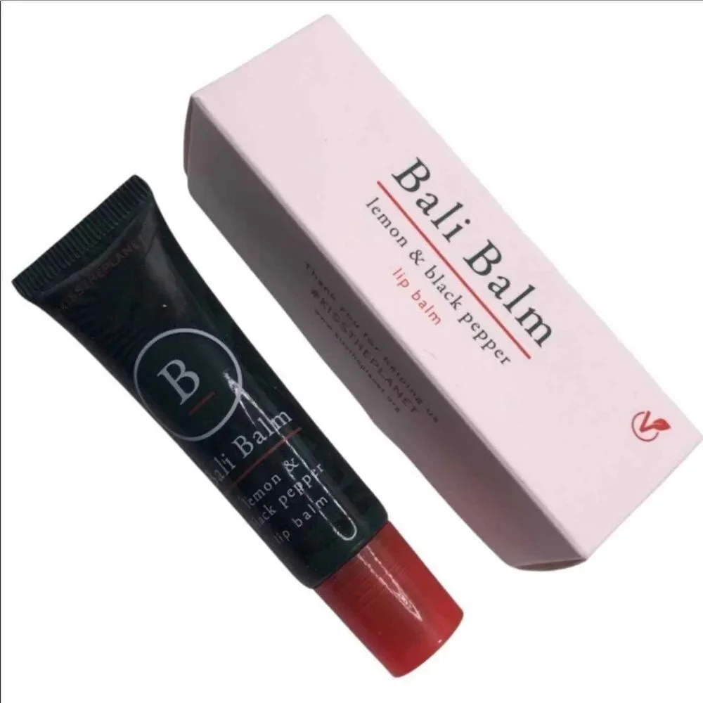 BALI BALM Womens Beauty Lemon & Black Pepper Lip Balm Coconut Oil Vegan MSRP $33
